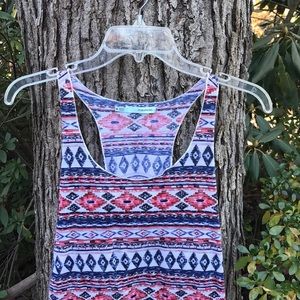 Maurices Racerback Tank Top M Aztec Indian Design Geometrical